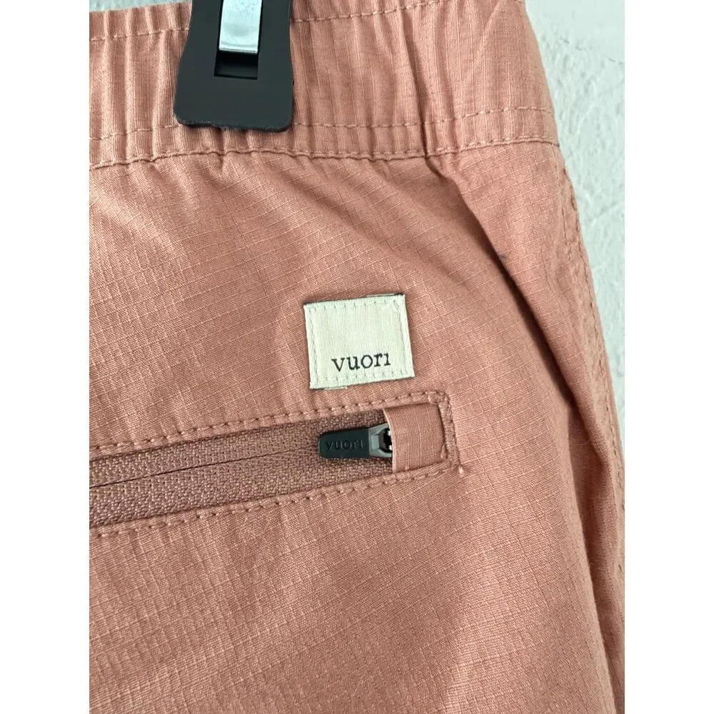 Vuori Ripstop Pants Women's Small Terracotta Pink Jogger Zip Pocket